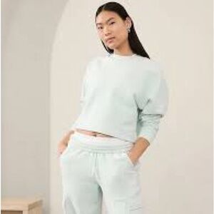 Athleta Aqua Cropped ‘Cloud Fleece’ DolmanSweatshirt Sz S NWT $119